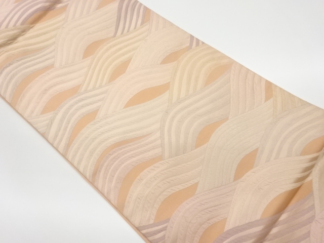 JAPANESE KIMONO / VINTAGE FUKURO OBI / WOVEN ABSTRACT SEIGAIHA